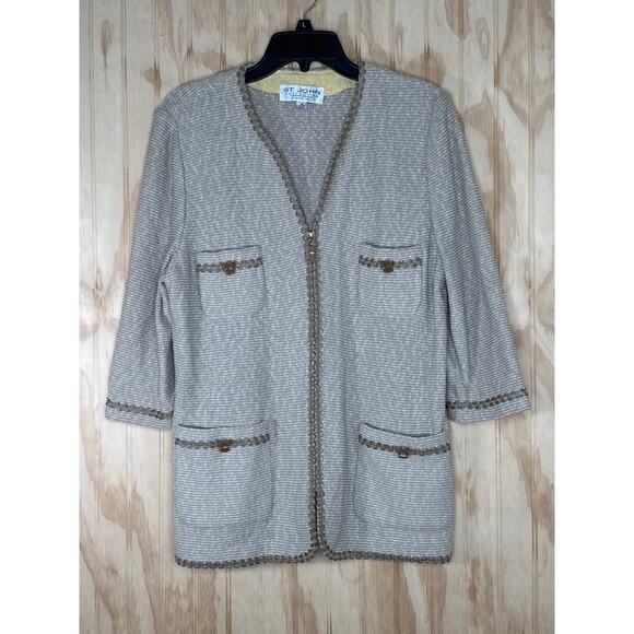 Vintage St John Collection Tan Beige Tweed Skirt Suit Jacket 12 Skirt 14/16 - Picture 3 of 12